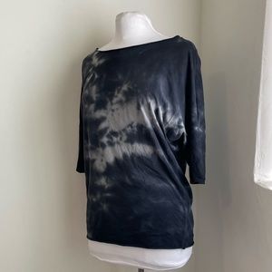 Black Crane Tie dye Top Size Small 100% Cotton